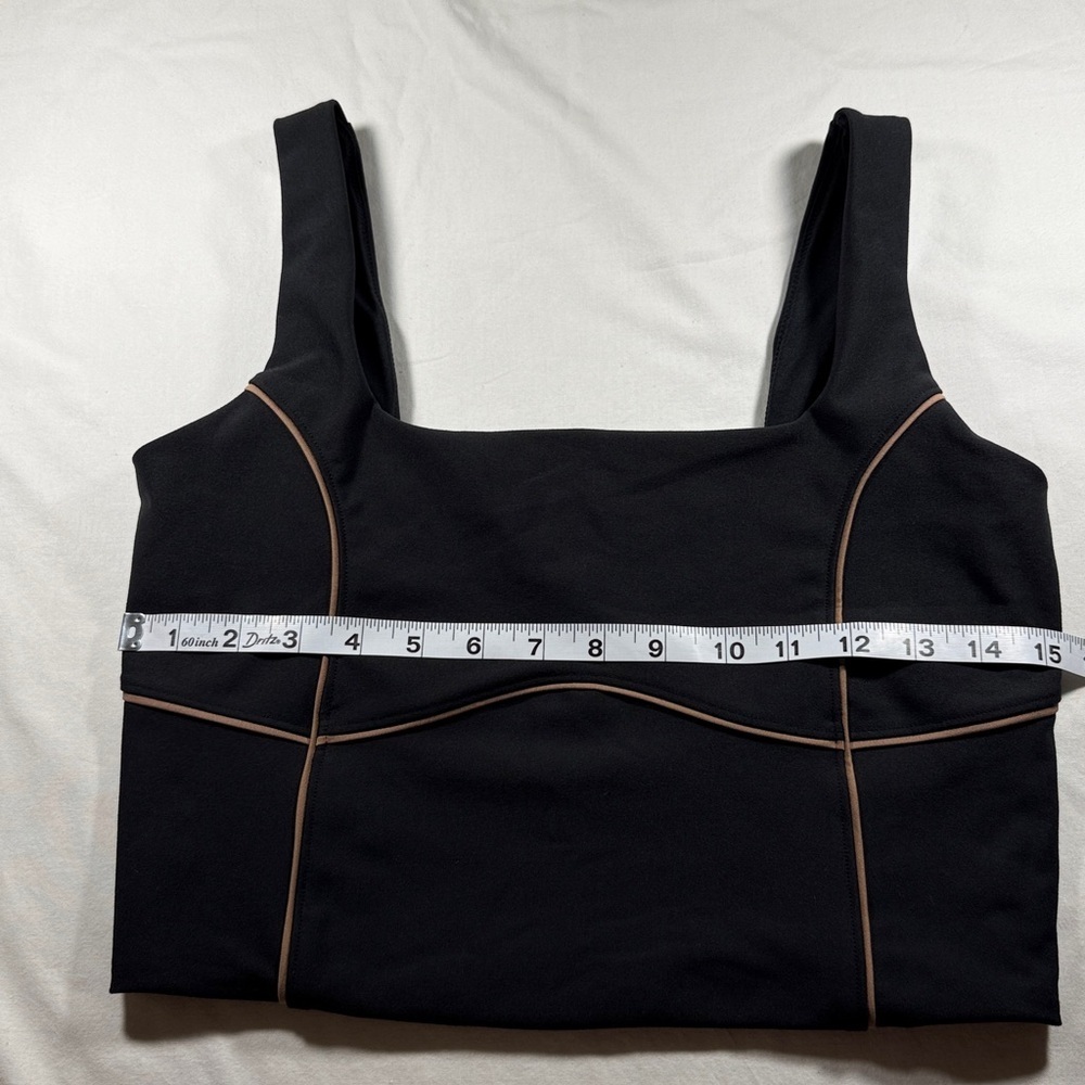 YPB Black Crop Top with Tan Accents - Picture 3 of 6